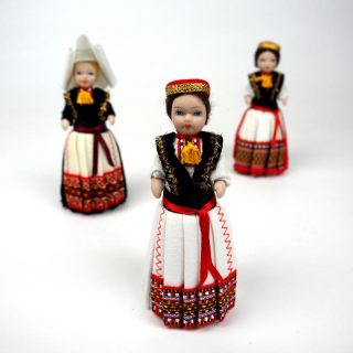 Hand made porcelain dolls in traditional dresses of Dubrovnik and other parts of Croatia.