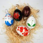 Locally hand made wooden painted eggs